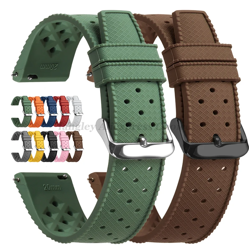 Seiko Watches Smartwatch - Tropical Silicone Watch Band Quick Release