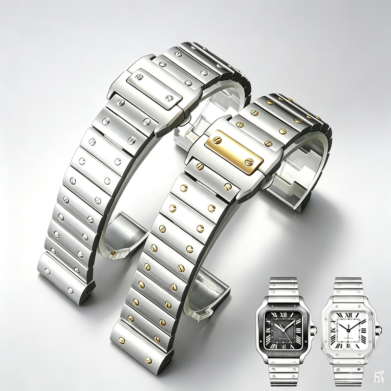 Stainless Steel Watch Strap Me - đánh giá và giá Cartier Watch Santos