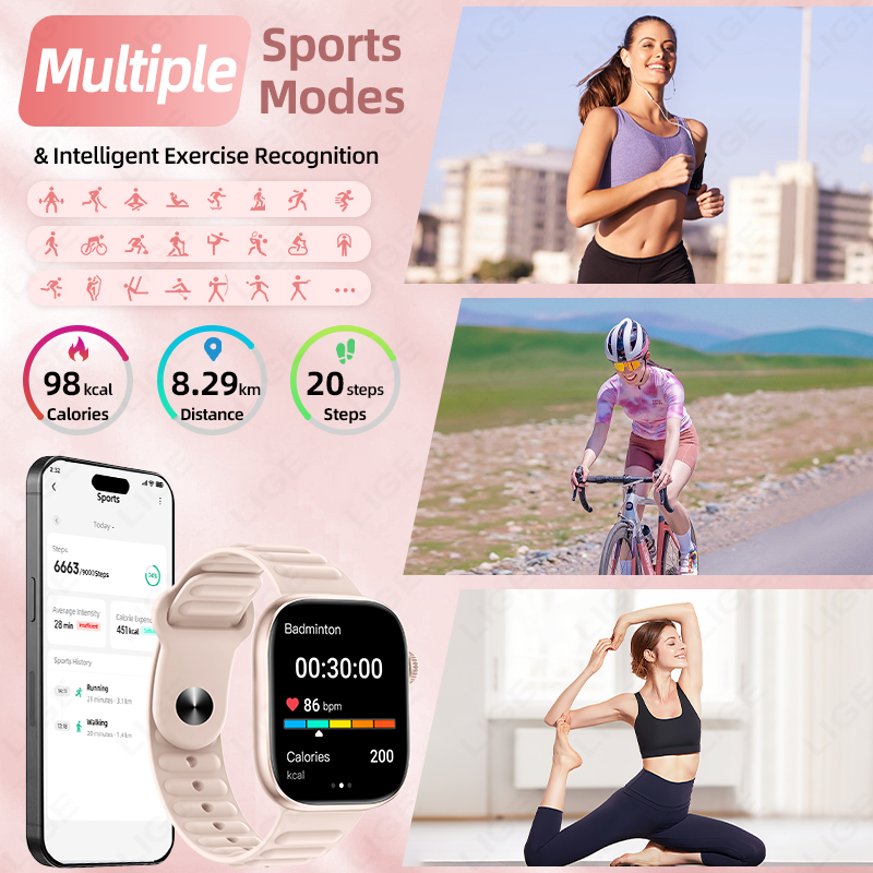 LIGE 2026 NEW Smart Watch Hear - đánh giá và giá Couple Watches Smartwatch