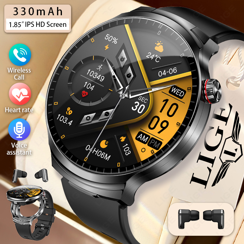 LIGE 2026 New TWS 2 in 1 Heads - đánh giá và giá Smartwatch Noise Watches