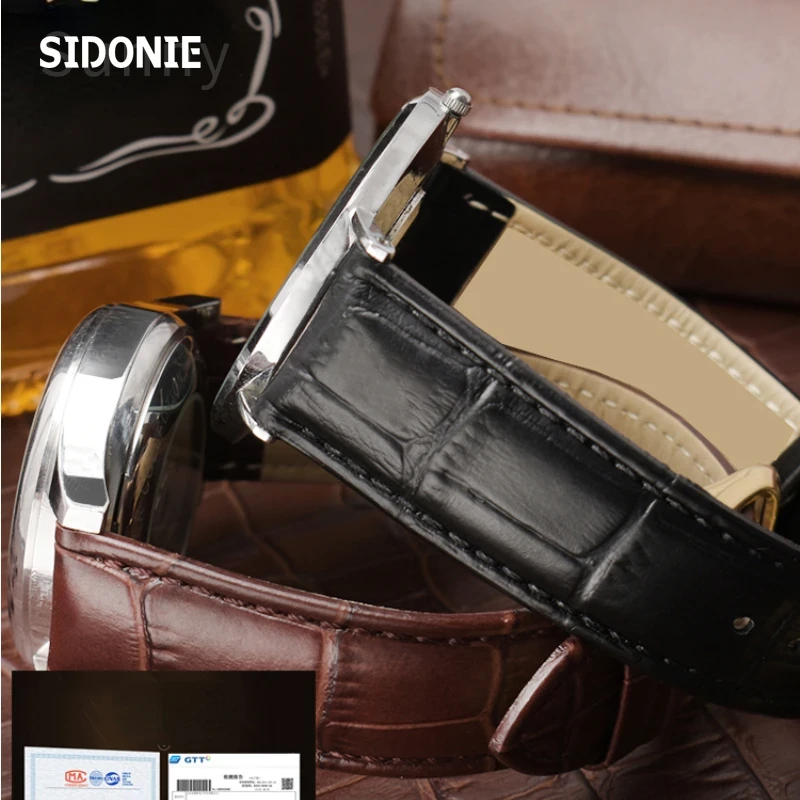 Genuine Leather Cowhide Men's  - đánh giá và giá Cartier Watch Santos