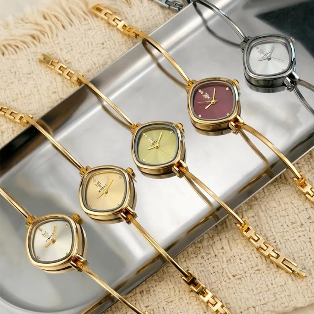 Solid Color Dial Square Bangle - đánh giá và giá Minimalist Thin Watch